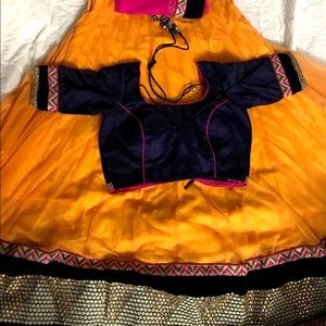 Beautiful and bright 3 piece chania choli/lehenga with blouse and dupatta.